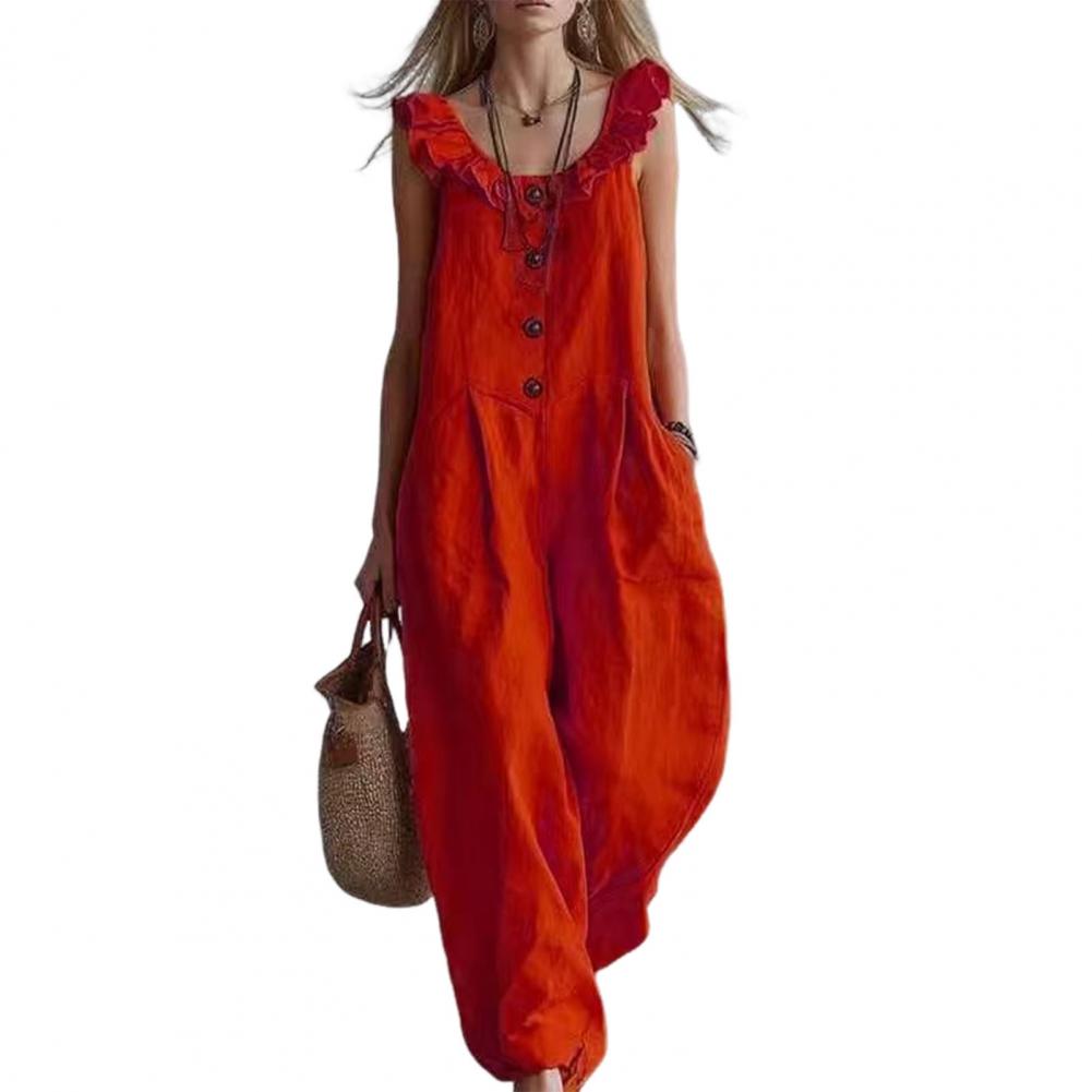 Macacão feminino respirável, a - Jumpsuit Linen Relaxed avaliação e preço