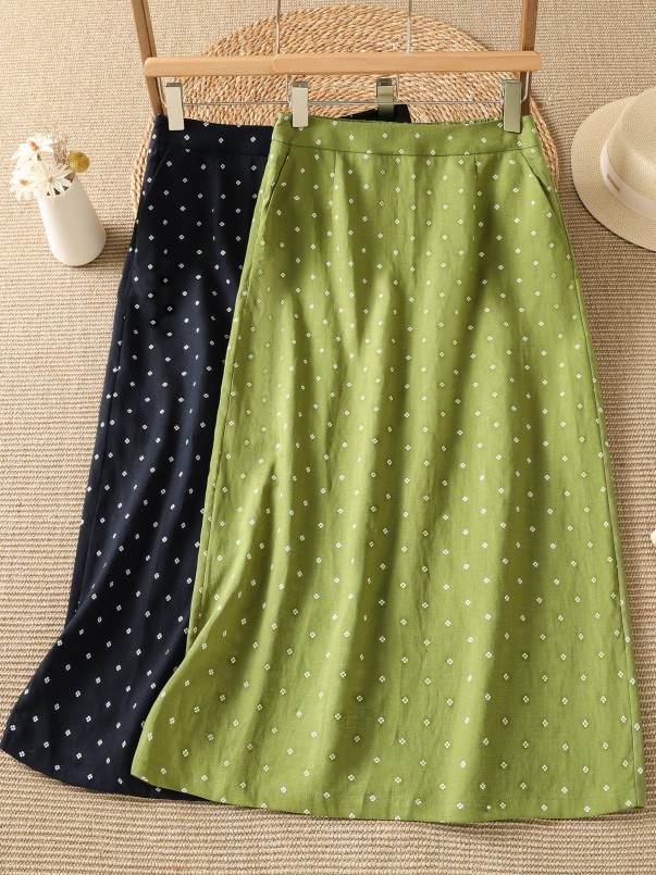 Saia Midi Floral de Cintura Al - Midi Skirt Floral avaliação e preço